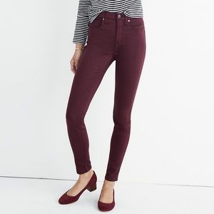 Madewell Burgundy 10” High-Rise Skinny
